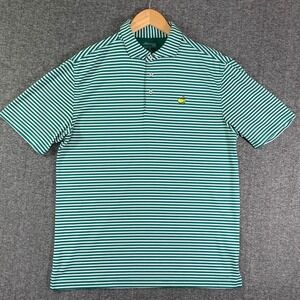 Masters Tech Polo Men Medium Green Striped Golf Performance Augusta National